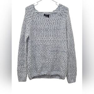 Buffalo David Bitton Blue and White Knit Acrylic Eyelash Sweater Size XL